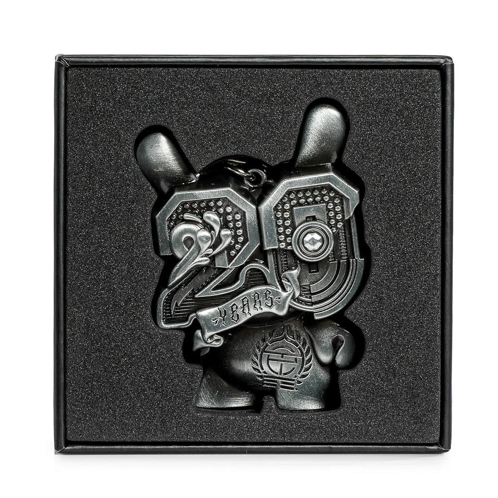 20th Anniversary Solid Metal Dunny Keychain - "Silverchrome" by Tristan Eaton (Limited Edition of 200)