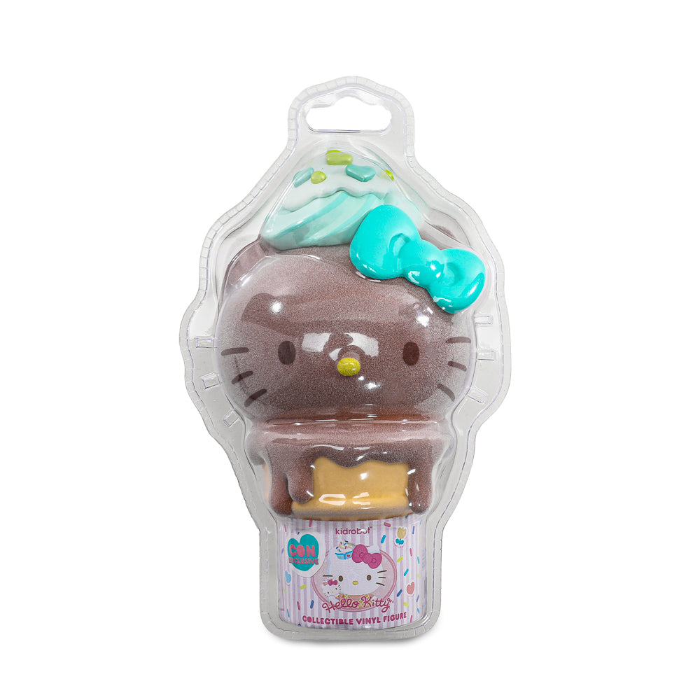 2025 CON EXCLUSIVE: Hello Kitty® Ice Cream Cone 6" Vinyl Art Figure - Flocked Chocolate with Mint Edition (Limited Edition of 500)