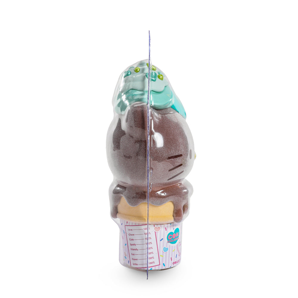 2025 CON EXCLUSIVE: Hello Kitty® Ice Cream Cone 6" Vinyl Art Figure - Flocked Chocolate with Mint Edition (Limited Edition of 500)