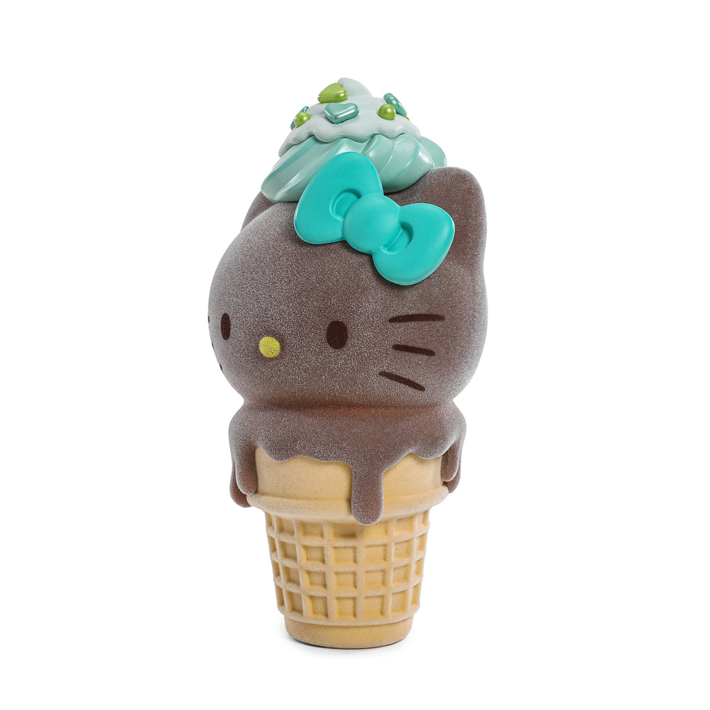 2025 CON EXCLUSIVE: Hello Kitty® Ice Cream Cone 6" Vinyl Art Figure - Flocked Chocolate with Mint Edition (Limited Edition of 500)